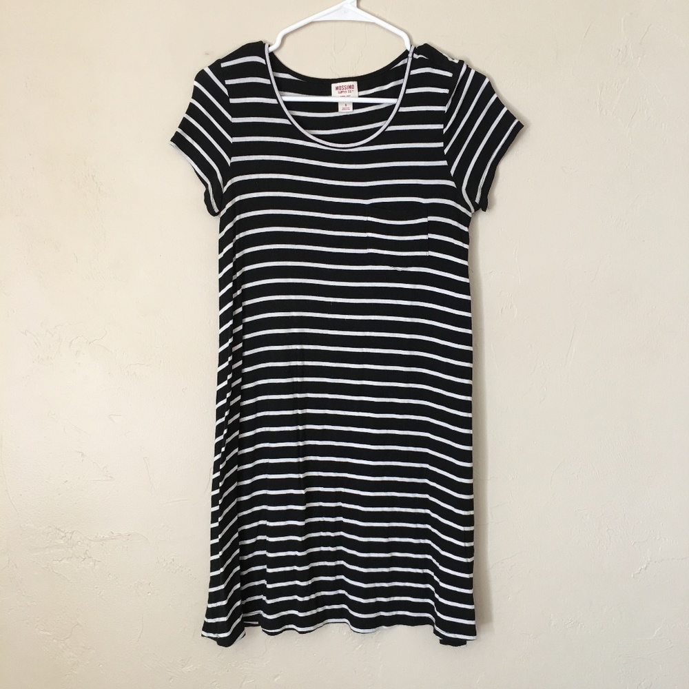 Black and White Striped Maternity Dress